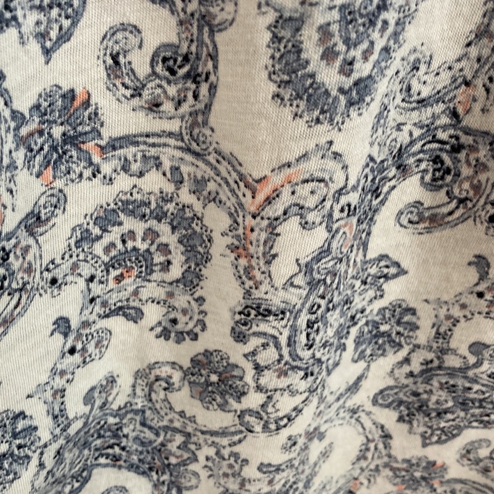 Lucky Brand Long Sleeve Printed Boho Peasant Blouse Size L - Picture 10 of 13